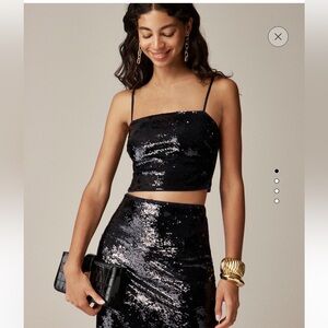 J. Crew Collection Cropped Sequin Tank Top